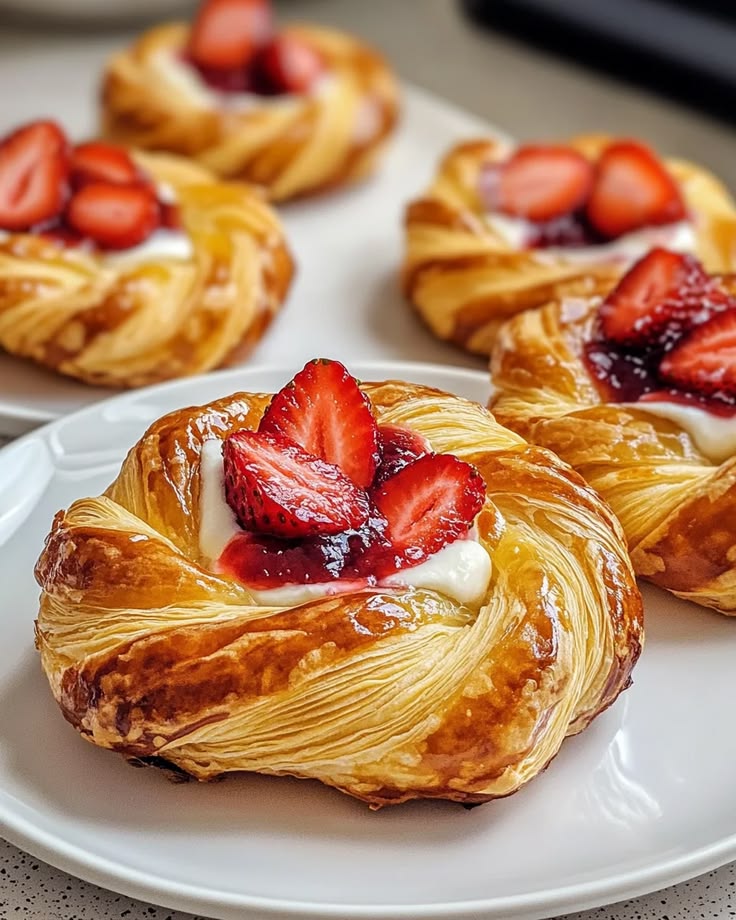 indulge in a delightful strawberry danish! master…